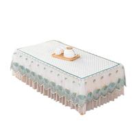 L6NqIAG Housse de Table en Dentelle Nappe rectangulaire Blanche en Coton, Double épaisseur, avec Dentelle et Broderie, idéale for Table Basse ou Meuble TV(Color 7,50 W x 100 L x 40 H)