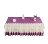 L6NqIAG Housse de Table en Dentelle Nappe Rose brodée en Dentelle, Nappe de Table Basse rectangulaire, Jupe, décoration intérieure(Color 1,80 W x 150 L x 40 H)