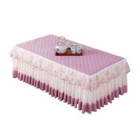 L6NqIAG Housse de Table en Dentelle Nappes rectangulaires à Carreaux avec Bordure en Dentelle, imprimées et Ourlet Transparent, for Tables Basses de Salon(Red,90x150x40cm 1pcs)