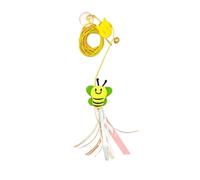 L6NqIAG Jouet Amusant for Chaton, Corde élastique, Plume de Libellule, Cloche, balançoire Suspendue for Chats et Chatons Jeux pour Chats(Green Bee)