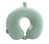 L6NqIAG Oreiller Cervical en Coton à mémoire de Rebond Lent, Oreiller en Forme de U, for Voiture, Voyage, Bureau, Broderie, Oreiller de Sieste en Forme de U, Couleur Unie Coussin de Nuque(Green)