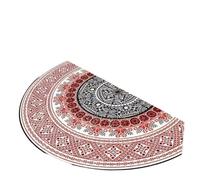 L6NqIAG Paillasson Semi-Circulaire Tapis Demi-Rond Mandala for entrée, Style bohémien, antidérapant, Facile à Nettoyer, Tapis de Sol décoratif for la Maison(Color2,50X80CM(1.6X2.6FT)