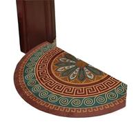 L6NqIAG Paillasson Semi-Circulaire Tapis Demi-Rond Mandala for entrée, Style bohémien, antidérapant, Facile à Nettoyer, Tapis de Sol décoratif for la Maison(Color4,60X90CM(2X5.3FT)