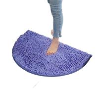 L6NqIAG Paillasson Semi-Circulaire Tapis Semi-Circulaire for Animaux de Compagnie Tapis Bain en Chenille Absorbant l'eau antidérapant Sol Douche(Purple,50x80cm)