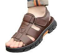 L6NqIAG Sandales for Hommes Grande Taille, Chaussures de Plage Respirantes et antidérapantes à Double Usage Sandales(Brown,43)