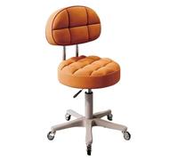 L6NqIAG Tabouret Roulant Chaises de barbier Salon beauté Simples, Chaise pivotante spéciale, Tabouret Rond Coiffure, Maquillage(Orange Backrest 1)