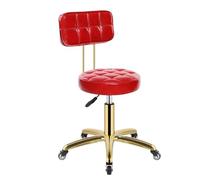 L6NqIAG Tabouret Roulant Tabouret de Coiffure Vintage, Chaise barbier, mobilier Salon, tabourets beauté, chaises pivotantes Professionnelles à roulettes(Red 2)