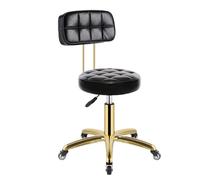 L6NqIAG Tabouret Roulant Tabouret de Coiffure Vintage, Chaise barbier, mobilier Salon, tabourets beauté, chaises pivotantes Professionnelles à roulettes(Black 2)