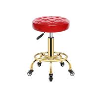 L6NqIAG Tabouret Roulant Tabouret de Coiffure Vintage, Chaise barbier, mobilier Salon, tabourets beauté, chaises pivotantes Professionnelles à roulettes(Red 1)