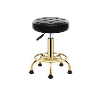 L6NqIAG Tabouret Roulant Tabouret de Coiffure Vintage, Chaise barbier, mobilier Salon, tabourets beauté, chaises pivotantes Professionnelles à roulettes(Black 7)