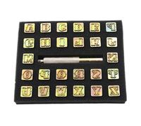 L6NqIAG Tampon Alphabet Cuir Outil d'estampage du Cuir avec 26 Lettres majuscules, Kit d'impression de Timbres l'alphabet en métal, idéal for la Sculpture Artisanale d'art, 1 Ensemble