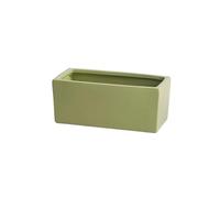 L6x2N9b5 Pots de Fleurs Jardinière rectangulaire en céramique avec Plateau, Style scandinave, Simple, Succulent, Vert, Bureau, Petits Articles d'empotage perforés(Green,Moyen)