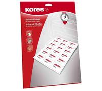 [L7036.25] Kores Etiquettes universelles 70 x36 mm blanches 600 sur 25 Feuill...