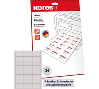 [L7037.10FT] Kores Etiquette en film, 70,0 x 37,0 mm, transparent