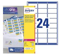 [L7159-10.FR] Avery Pochette de 240 étiquettes laser Timbres 63.5X33.9mm blanc
