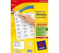 Avery Étiquettes laser blanches 63,5 x 46,6 mm – 1800 (100 feuilles / cdt)