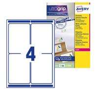 Avery Étiquettes autocollantes L7169-15 99,1×139 mm Blanches 60 pièces Laser anti-bourrage