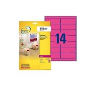 Avery Étiquettes autocollantes L7363P-25 — 350 étiquettes, 99,1×38,1 mm, rose fluo, laser