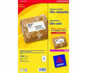 [L7992-25.FR] Avery Pochette de 250 étiquettes d'expédition ultra résistante ...