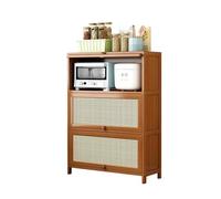 L8p2B5s7 Armoire de Rangement Buffet de Cuisine Marron à 3 Niveaux avec Compartiments Rangement for café et thé, Dimensions : 80 cm