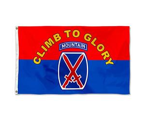La 10E Division De Montagne De L'Armée Américaine : Ascension Vers La Gloire Drapeaux Décoratif Drapeau Couleurs Vives Bannière Pour Porche Vacances Bar 3X5Ft