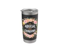 La Abuela Mas Chingona Aquarelle florale Gobelet isotherme en acier inoxydable double paroi