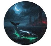 La Baleine géante Brise l'abyss16 1000 Pièces Puzzle Animaux Circulaire pour Adultes Et Enfants Cadeaux Jeu D'Intelligence De l'art De La DécoRat ION Moderne 1000pcs (67.5x67.5cm)
