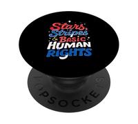 La bannière étoilée et la défense des Droits de l'homme PopSockets PopGrip Adhésif