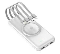 La Banque d’Alimentation d’Urgence de Grande capacité est livrée avec Une Alimentation Mobile Pratique pour téléphone Portable à Quatre Fils de Grande capacité, Blanc, 40000mAh