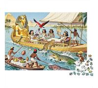 La Barge de Cléopâtre sur Le Nil Puzzle en Bois Imperméable Puzzles De 1000 Pièces pour Adultes Cadeaux Coloré De Décoration pour La Maison