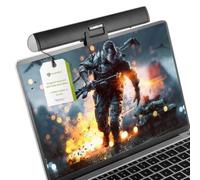 La Barre de Son USB compacte avec Enceinte pc USB idéale de Votre Bureau. | Un merveilleux haut parleur pc avec un son clair. L'ensemble mesure 20,5 x 3,0 x 2,5 cm et comprend un socle et un support.