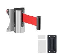 La barrière magnétique peut être étirée, Barrière de ceinture rétractable, cordon Ty, argent/noir, 2-10 m, 1-3 pièces(Silver - No Drilling Required,2m-2pcs)