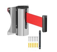 La barrière magnétique peut être étirée, Barrière de ceinture rétractable inoxydable et noire 2-10m Construction Parking Public(Stainless Steel - Perforated,2m)