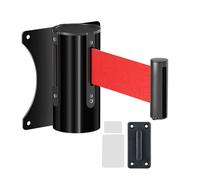 La barrière magnétique peut être étirée, Barrière de ceinture rétractable inoxydable et noire 2-10m Construction Parking Public(Black - No-drill,5m)