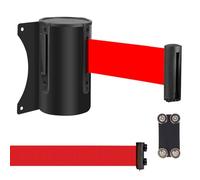 La barrière magnétique peut être étirée, Barrière rétractable multicolore 2-10m for hôtels, parcs, musées, galeries(Black a,5m)