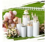 La Base Métallique Est Réglable En Hauteur Et Le Plateau Amovible Pour Les Compositions Florales Ce Qui Facilite La Présentation De Gâteaux Et De Bouquets Une Décoration Idéale Pour Les Fêtes(A)
