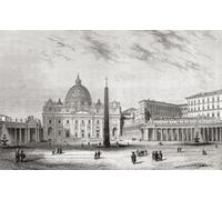 La basilique papale de Saint Pierre Cité du Vatican Rome Italie vu ici au XIXe siècle. Conçu principalement par Donato Bramante Michelangelo Carlo Maderno et Gian Lorenzo Bernini et construit dans le