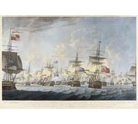 La bataille de Camperdown Kamperduin en néerlandais le 11 octobre 1797. La flotte britannique de la mer du Nord sous l'amiral Adam Duncan repose sur la flotte de la marine batave sous le vice-amiral