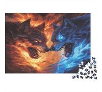 La Bataille du Loup de feu Puzzle 1000 Pièces en Carton Épais Et Robuste, Jeu De Puzzle Classique Maintenir De La Mémoire pour Une Soirée Entre Amis, Ambiance Cocooning Hiver 52x38