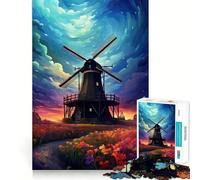 La beauté de la Hollande Puzzle Difficile pour Adultes 1000 pièces Renforce la mémoire, soulage Le Stress, Bords de qualité supérieure, œuvre d'art 50x75cm
