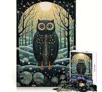 La beauté du Hibou Nocturne Puzzle de 1000 pièces pour Adultes Jeu de réflexion Loisirs et Divertissement Qualité supérieure Joli présent (38x52cm)