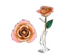 La beauté et la bête Rose 24K Rose éternelle plaquée or, artificiel romantique pour la Saint-Valentin