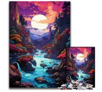 La beauté psychédélique colorée des Gorges d'Akachiho Puzzle 1000 pièces Cadeaux Puzzles Difficiles pour Adultes Parfait pour Les Cadeaux d'anniversaire de Noël et d'halloween 1000 PCS (75x50cm)