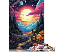 La beauté psychédélique du Puzzle du Jardin céleste, décoration d'intérieur Unique, Puzzle en Carton 100% recyclé pour garçon ou Fille, Cadeaux d'halloween, 1 000 pièces (38 x 26 cm)
