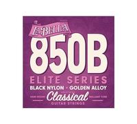 La Bella – Jeu de cordes pour guitare classique – L850B Elite – Nylon noir – Tension médium
