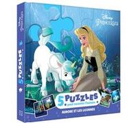 LA BELLE AU BOIS DORMANT - Mon Petit Livre Puzzle - 5 puzzles 9 pièces - DISNEY PRINCESSES: Aurore et les licornes