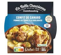 LA BELLE CHAURIENNE - Plat Cuisiné confit de canard à la Sarladaise - Prêt en 2 min au Micro-Ondes · Sans Conservateur ni Arôme Artificiel · Canard France - la barquette de 300g - Le Lot De 4