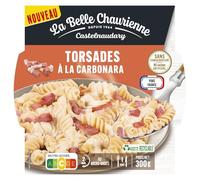 LA BELLE CHAURIENNE - Torsades à la Carbonara - Sans Conservateur ni Arôme Artificiel · Cuisiné comme à la Maison · Prêt en 2 min au Micro-Ondes · 1 Portion - la barquette de 300g - Le Lot De 4
