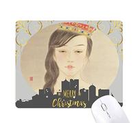 la belle couronne royale d'aquarelle chinoise la nuit de noël, tapis de souris en caoutchouc