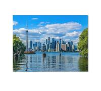 La Belle Skyline de Toronto sur Le lac. Toronto, Ontario, Canada，1000 Pièces Puzzle en Papier Créatif Éducatif Jigsaw Puzzle Jouet Anti-Stress pour Adultes Enfants Bricolage Jeux Parent（38x26cm）-G62